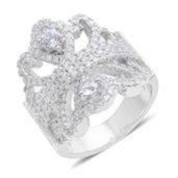 Simulated Diamond Silvertone Ring NWT! - Picture 1 of 3